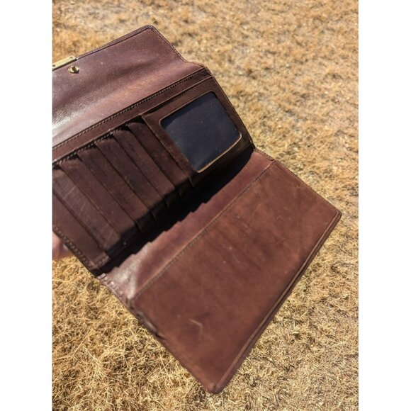 Vintage Coach Leather Trifold Full Size Wallet Brown - Picture 7 of 12